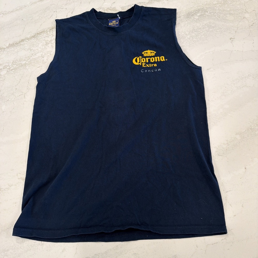 Vintage Corona Beach Club Beer Drinking Team Cancun Tank Top Sz Med Mexico 90s